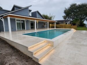 enss patio with stair lighting